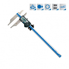 Зображення цифрового штангенциркуля 0-300мм 0.01 мм IP65 DIN 862 з механізмом точного налаштування